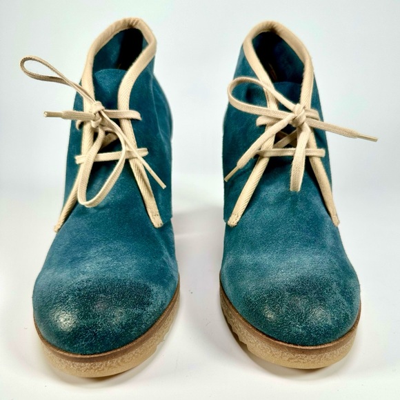 Anthropologie Jasper & Jeera Blue Suede Yuma Booties - Picture 3 of 12